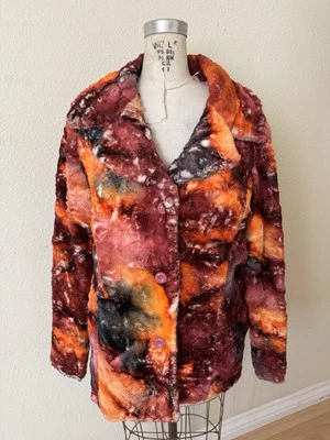 Abrigo Chaqueta Galaxy Vintage Y2K Blanc Noir Suave Felpa Imitación Piel Talla Grande Foto 1 de 4