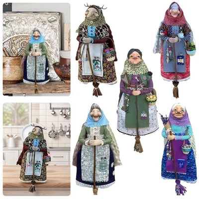 Muñeca Bruja Cocina Vintage Cocina Festiva Hecha a Mano Decoración Buena Suerte Mascotas Foto 1 de 4