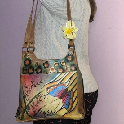 Bolso de cuero pintado a mano Anuschka Foto 1 de 4