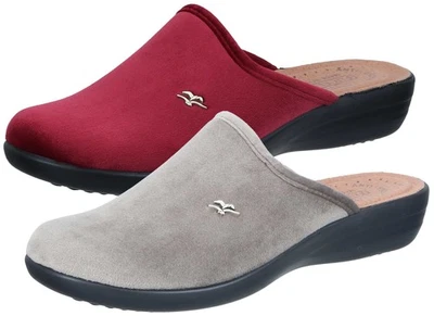 Fly Flot Damen Pantoffel Hausschuh mit samtig weicher Haptik und Lederdecksohle