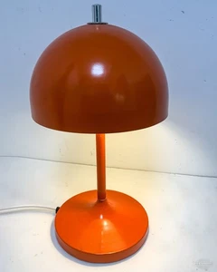 Orange Metal Mushroom Lamp Elektrofem Mid Century 1970s Space Age   43cm - Picture 1 of 5