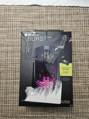 ROCCAT Burst Pro Wired Gaming Mouse RGB lighting - Image 1 of 4