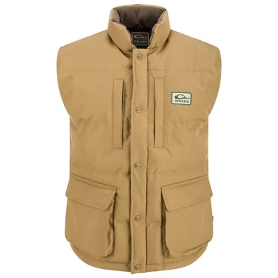 DRAKE Throwback 80 Featherless Puffer Tan Vest (DW0144-TAN) - Image 1 of 4