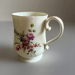 Antique Early Derby Footed Coffee Mug, Attr. Cotton Stem Painter, C1760 - Picture 1 of 16