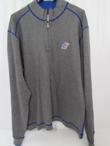 Kansas Jayhawks Grey Blue Trim Sz XL/TG 1/4 Zip Pullover Sweater - Picture 1 of 6