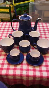 Denby Imperial blue coffee set, mug, large cup, expresso coffee pot sugar - Picture 1 of 14