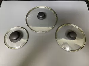 3 glass top pot lids cookwear - Picture 1 of 4