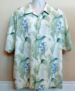 Tommy Bahama Mens 100% Silk Hawaiian Casual Short Sleeve Shirt Floral Size XL - Picture 1 of 8
