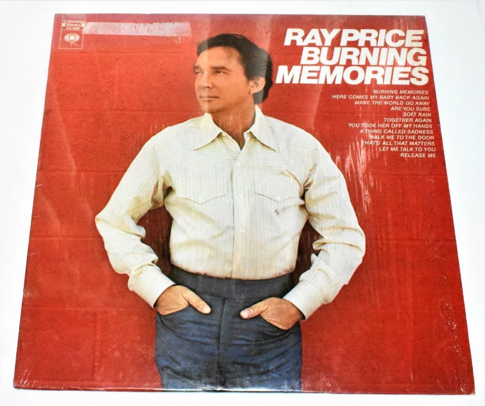 Ray Price Burning Memories 1985 RE Columbia CS 9089 Country Vinyl LP Strong VG+ - Image 1 of 1