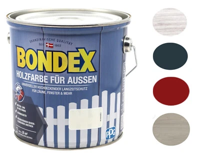 Bondex Holzfarbe für Aussen 2,5L Farbwahl Deckfarbe Wetterschutzfarbe - Bild 1 von 4