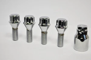 Conjunto De 4 X M12 X 1.5 , 25mm Rosca, Pernos de Bloqueo para Rueda (Plata) - Foto 1 di 2