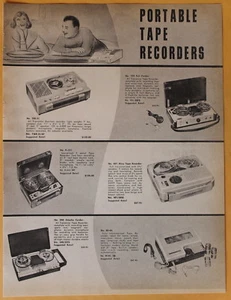 Portable Tape Recorders. Toshiba Transistor Radios  catalog  Print Ad 1963 - Bild 1 von 2