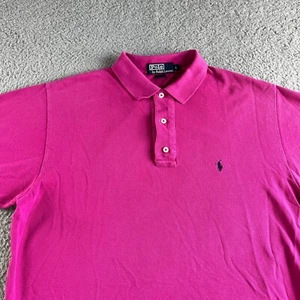 NEW Vintage Ralph Lauren Polo Shirt Mens Large Pink Golf Rugby Preppy Casual - Picture 1 of 14