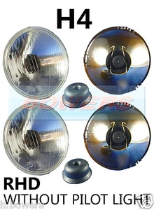 PAIR OF 5.75" 5 3/4" CLASSIC CAR HEADLAMPS HEADLIGHTS H4 WITHOUT PILOT LIGHT - Picture 1 of 1