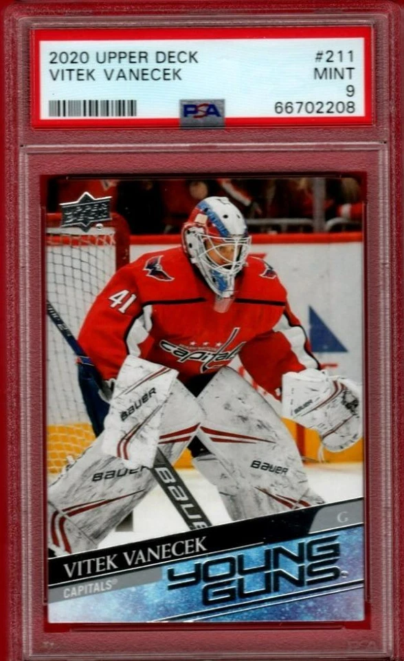 2020-21 UPPER DECK VITEK VANECEK YOUNG GUNS ROOKIE #211 PSA 9 RC UD YG GC - Image 1 of 1