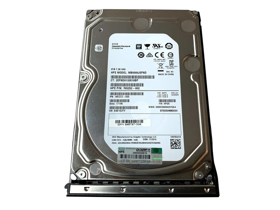 HP 6TB 6G 7.2K SATA 3.5" LP MDL HDD -- 797269-B21-- - Image 1 of 1