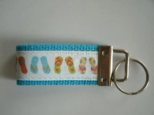 Flip Flop Chain Key Ring Key Fob Free Ship Made in USA - Picture 1 of 4