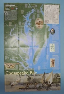 Exploring the Chesapeake / 400 Years Ago & Today ~ National Geographic map 2005 - Picture 1 of 4