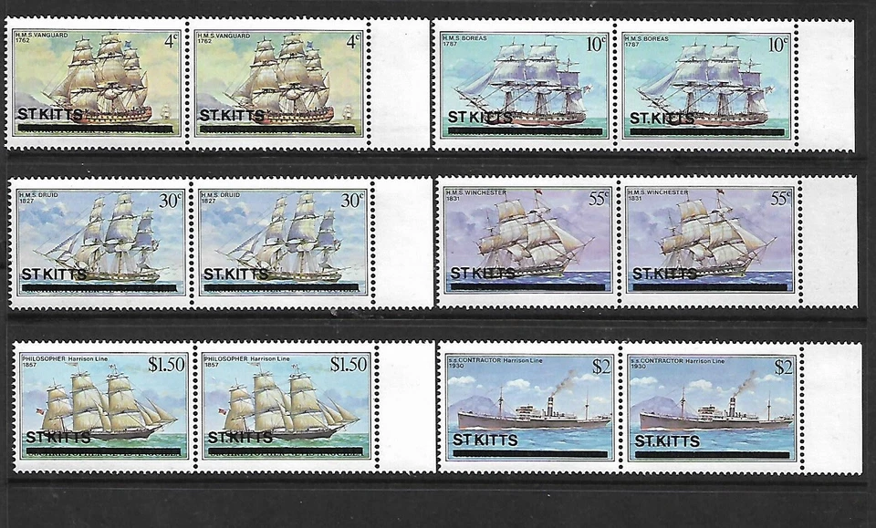 St. Kitts 1980 SC# 38-43 MNH pairs, Ships complete set #1 - Image 1 of 1
