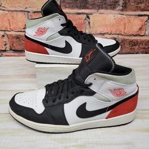 Nike Air Jordan 1 Mid Top SE Herren Größe 13 Sneaker rot schwarz weiß Zehenpartie 2020 Schuh - Bild 1 von 9