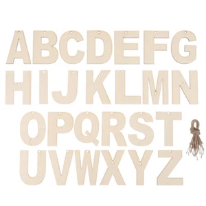 26Pcs Wood Letter Scatter Wood Alphabet Letter Unfinished Wood Letter Cutout - Picture 1 of 12