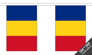 6 Metres 20 (9" x 6") Flag Flags Romania Romanian Polyester Party Bunting