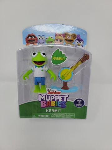Disney Junior Muppet Babies Poseable Kermit 2.5" Figure With Banjo Cover