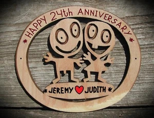 Wedding anniversary gift 24th marriage husband and wife names 24 years together - Picture 1 of 2