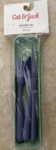 Childrens Portable Cutlery Set, Green Case, Cat & Jack Knife Fork Spoon, Camping - Picture 1 of 2