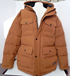 Chaqueta Levi’s Para Hombre XL Mediana Marrón A Presión/Zip Acolchada 4 Bolsillos Parka con Capucha Nueva con Etiquetas - Imagen 1 de 24