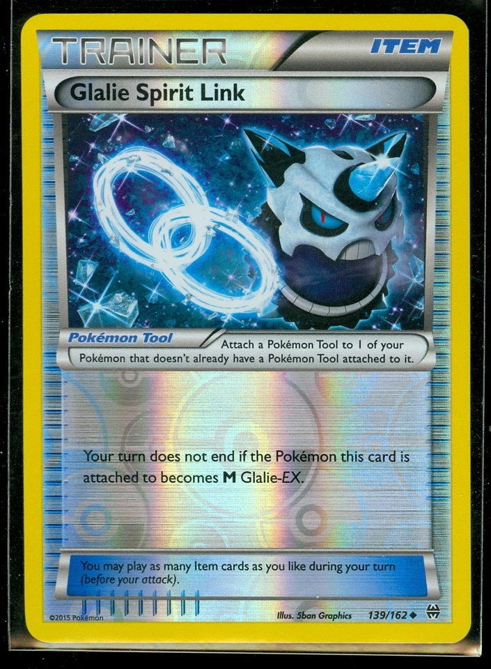 Pokemon GLALIE SPIRIT LINK 139/162 - XY BREAKthrough - Rev Holo - MINT - Image 1 of 1