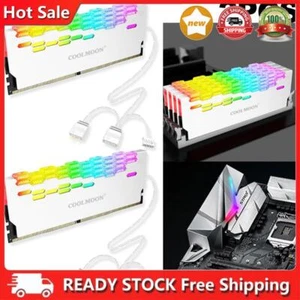2PCS COOLMOON RA2 RAM Kühlkörper Kühler ARGB Bunte Heat Spreader für PC (Weiß) D - Bild 1 von 12