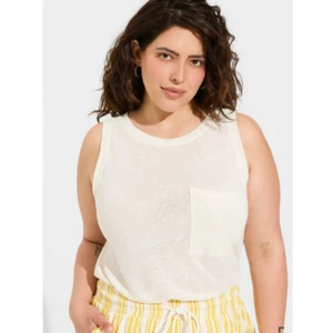 Burnout Tee Slub Knit T-Shirt Tank Torrid (00) Medium Large Stretch Linen NEW - Picture 1 of 10