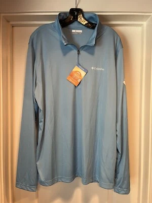Pullover Columbia Rapid Creek 1/4 Cremallera Grande Azul Claro UPF 50 Protección Solar Nuevo Foto 1 de 4