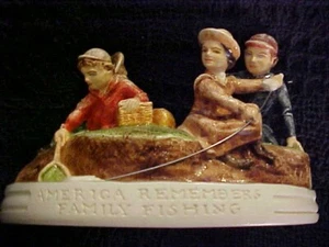 Signed! Sebastian Miniatures - America Remembers Family Fishing - Copyright 1982 - Picture 1 of 5