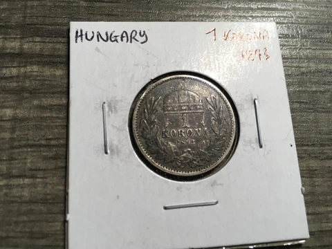 🧭 🇭🇺 HUNGARY 1 KORONA 1893 SILVER B64 #2774s Cover