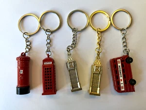 Set mit 5 Metall Schlüsselanhänger London NEU Souvenir Bus Telefonzelle Big Ben - Bild 1 von 3