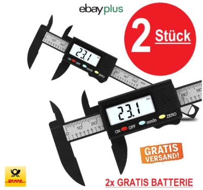 MEDIBUY24 2x Digitaler Messschieber 0-150mm Schieblehre Messlehre mit LCD DISPLAY Digital
