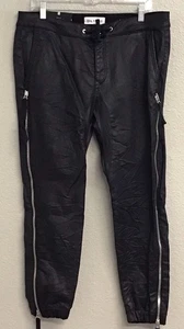 DL1961 Gwen Jeans Jogginghose schwarz Wachs beschichtet Reißverschlussdetails Neu mit Etikett Größe 31 - Bild 1 von 10