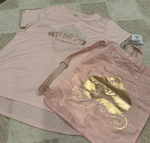 NWT New Bibbidi Bobbidi Boutique Pink Backpack Bag And Girls Shirt Top - Picture 1 of 6