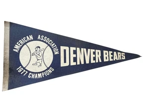 Vintage Denver Bears Wimpel 1977 Baseball American Association Champions Mängel - Bild 1 von 11