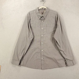 Camisa Eddie Bauer Para Hombres 2XL Gris Blanco A Cuadros Calce Relajado Sin Arrugas Abotonada - Imagen 1 de 13