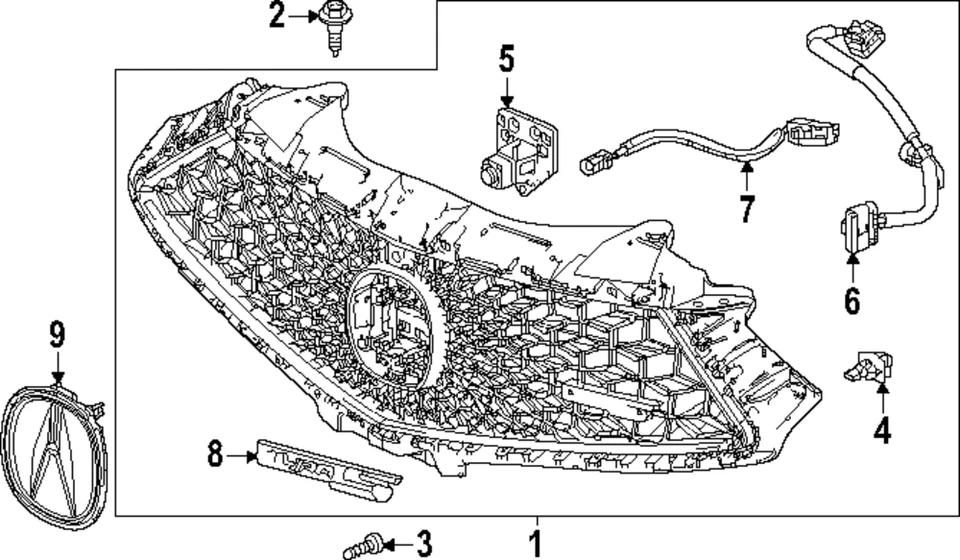 Genuine Acura Grille 71120-TGZ-A50 - Image 1 of 1