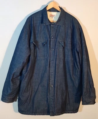 RIO SPORTSWEAR Abrigo de mezclilla forrado de sherpa de piel de oveja Ropa de trabajo Chaqueta de jean XL Foto 1 de 4