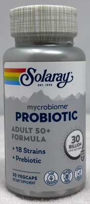 Solaray Mycrobiome Probiotic Adult 50+ 30 Billion 30 Capsules Microbiome 08/2026 - Image 1 of 4