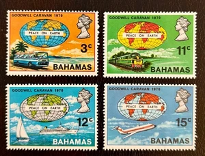 Bahamas 303-306 / 1970 Goodwill Caravan Travel & Tourism Stamps / MNH - Picture 1 of 2