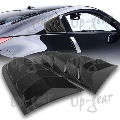 For 2003-2008 Nissan 350Z ABS Black Side Window Louvers Sun Shade Cover 2PCS - Image 1 of 4
