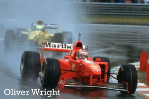 Schumacher Ferrari 310B Leading Wet 1997 Belgian GP - Farbfoto - Bild 1 von 7