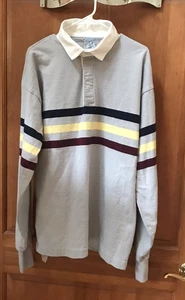 Camisa de Rugby Lands End De Colección Para Hombres XX Grande Rayas Algodón Pesado Años 90 Hecha en EE. UU. - Imagen 1 de 11