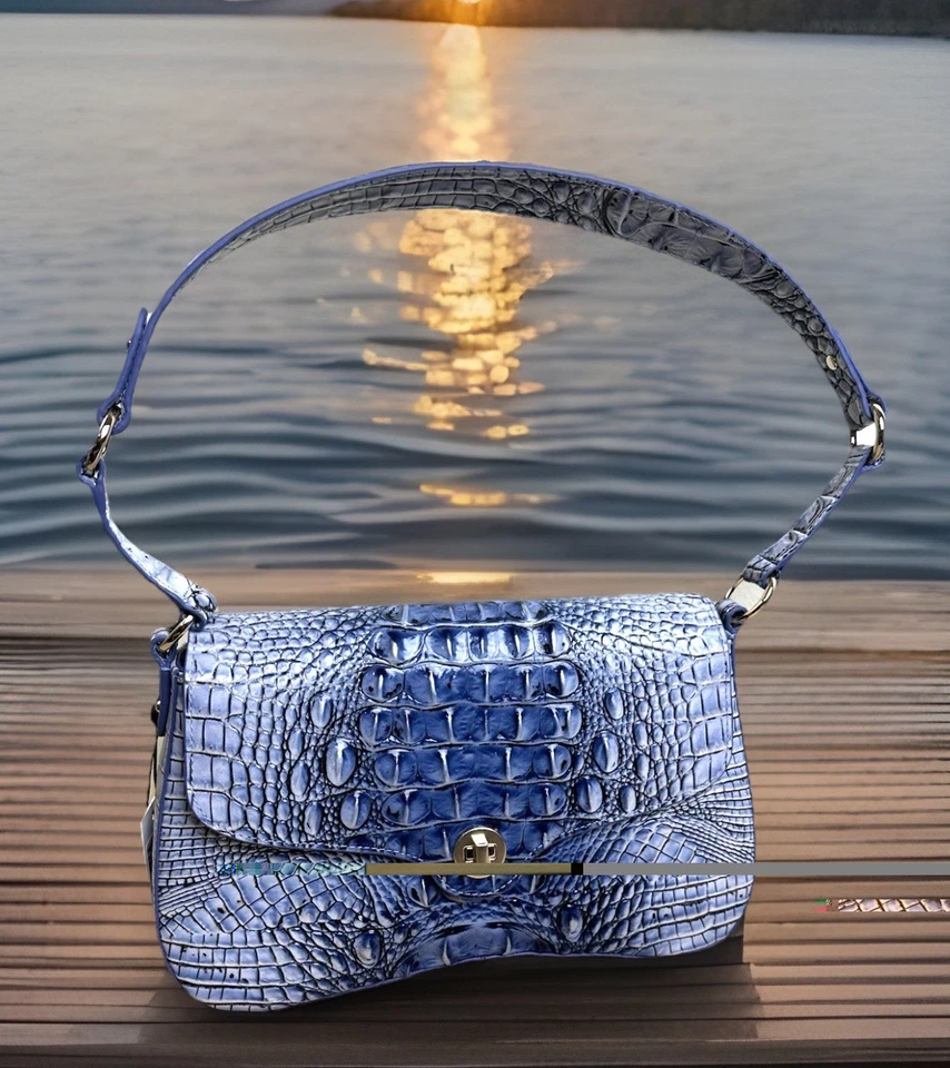 BOLSO DE HOMBRO BRAHMIN NERIDA BELL BOTTOM DENIM AZUL OMBRE MELBOURNE CUERO Foto 1 de 4
